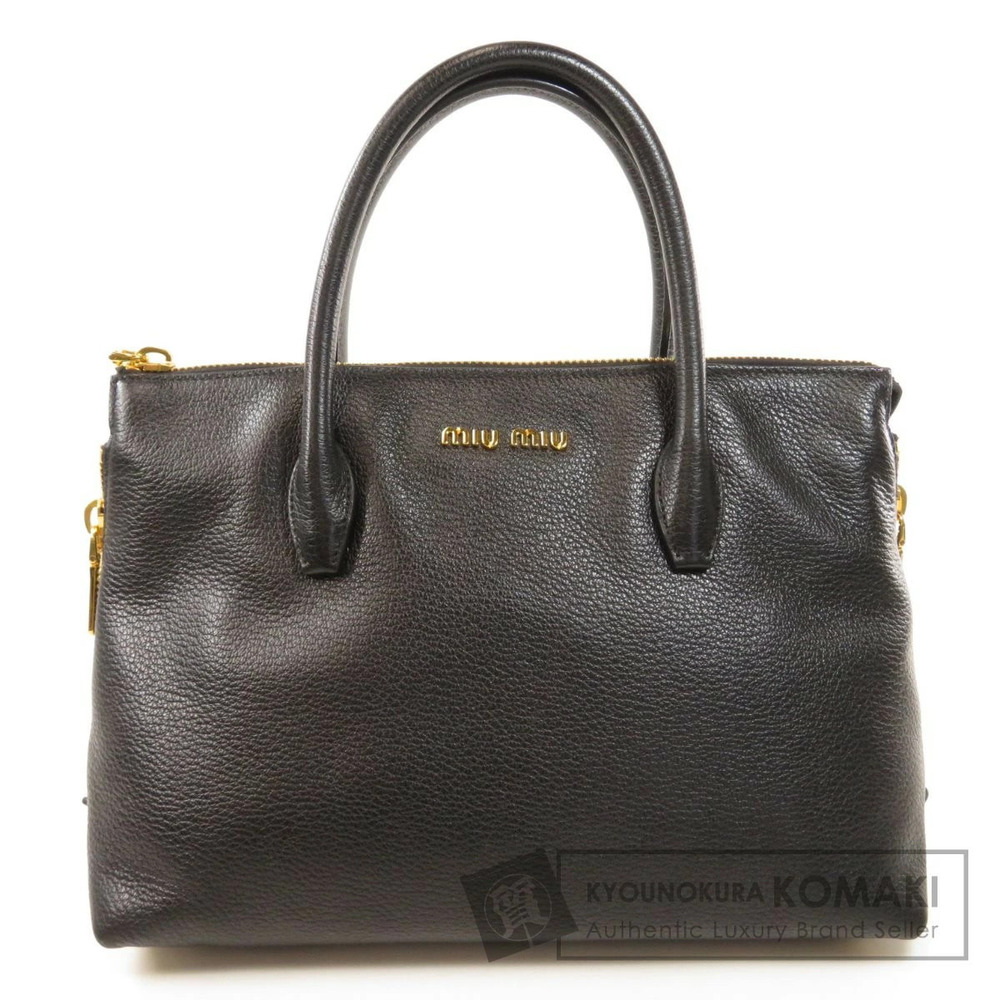 Miu Miu Logo Motif Tote Bag Calfskin